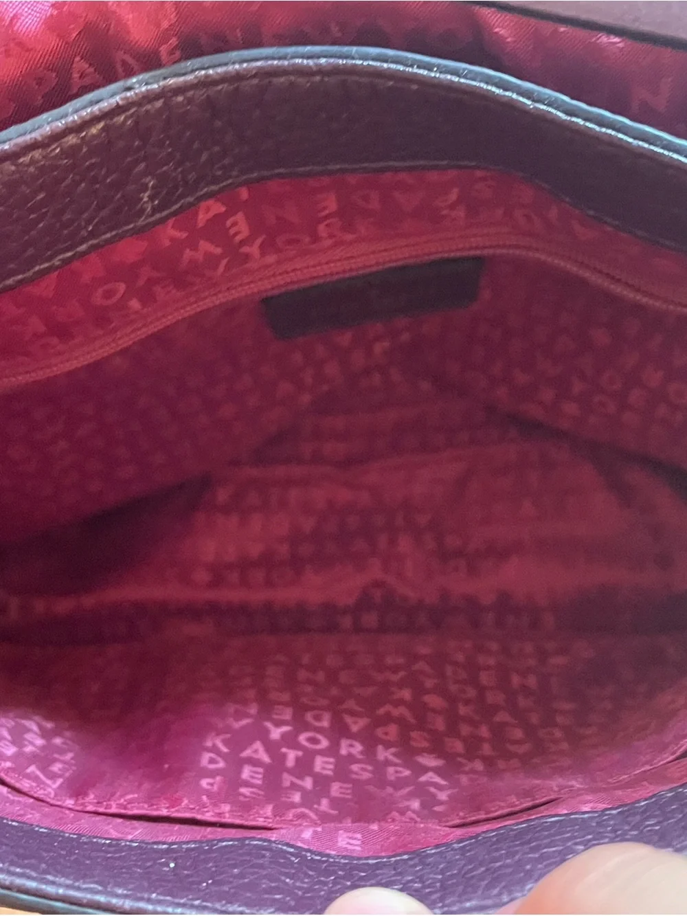 kate spade Burgundy Leather & Suede Messenger Bag
